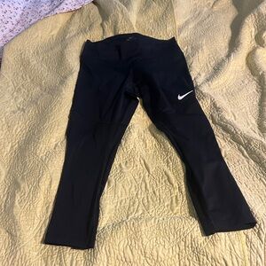 Nike Black Leggings with White Swoosh